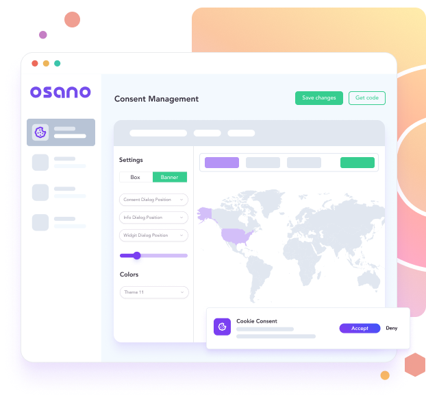 osano cookie consent management dashboard